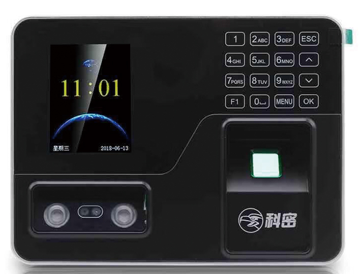 科密SF-180考勤机 指纹人脸密码混合识别签到打卡机免驱免软件自助报表U盘下载2.8英寸彩屏双模式 SF180标配300脸3000指纹300密码8万记