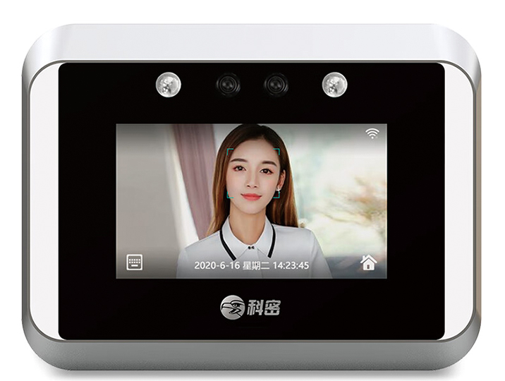 科密 V-02动态人脸识别考勤机 无接触多人同时打卡机 wifi连接 4.3英寸高清大屏 考勤门禁