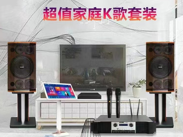 KDKE 超值家庭K歌套装10寸三分频电+三合一功放+音创点歌机M-09+C-150+H-80