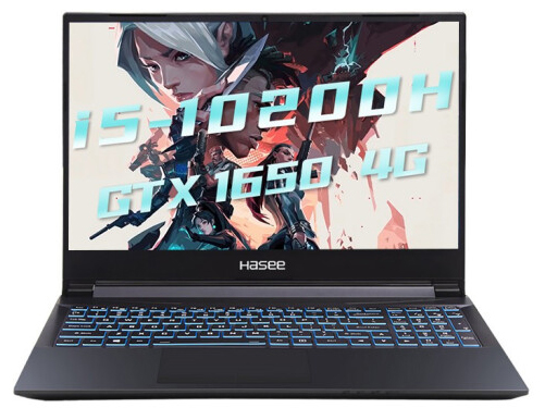 神舟(HASEE)战神Z7M-CU5NB 十代酷睿i5-10200H GTX1650 4G 15.6英寸游戏笔记本电脑(8G 512G SSD IPS)