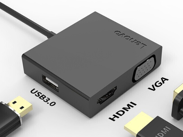 聯想 XL0807-H Type-C擴展塢  USB3.0+HDMI+VGA