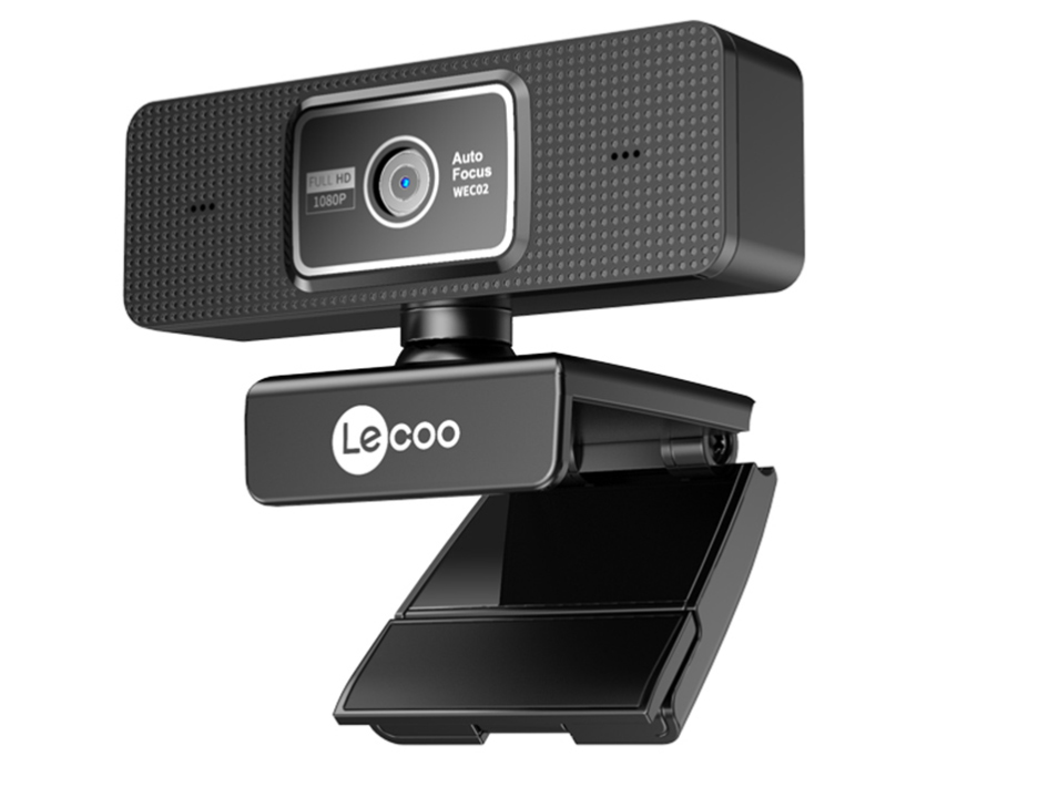 聯想來酷WEC02攝像頭內置麥克風1080P高清自動對焦臺式機筆記本電腦外接家用美顏直播會議網絡視頻考試上網課