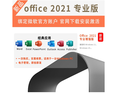 微软 2019 2021 Office 专业版 家庭和学生版 小企业版正版授权 office2021小企业版含专票
