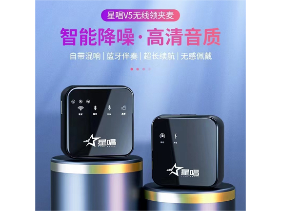 星唱V5无线领夹麦 智能降噪·高清音质 自带混响|蓝牙伴奏|超长续航|无感佩戴
