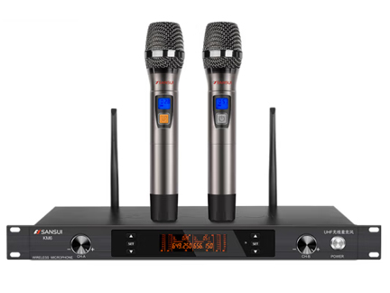 山水（SANSUI） KM6无线话筒一拖二调频U段接收器专业KTV舞台演出会议家用家用高级自动对频 KM6