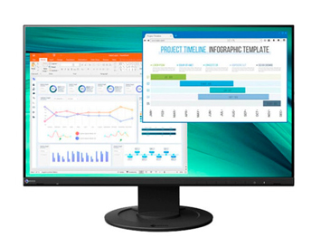 艺卓EIZO EV2460 专业商用办公、娱乐网课、低蓝光、 工业监控显示屏显示器23.8英寸黑色
