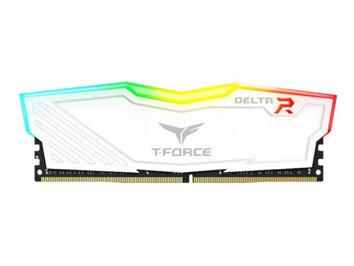 十铨(Team)DELTA台式机电脑内存DDR4 3200 8/16/32G超频炫光RGB马甲灯条 DDR4 16G 3200白色马甲单条