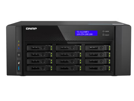 威聯通（QNAP）TS-h1290FX 十二盤位U.2 NVMe/ SATA 全快閃網絡存儲NAS（含SSD7.68T*12塊）