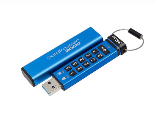 金士顿（Kingston）32GB USB3.1 U盘 DT2000 读速135MB/s 256位AES硬件数字加密