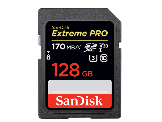 闪迪（SanDisk）128GB SD存储卡 U3 C10 V30 4K至尊超极速版数码相机内存卡 读速170MB/s 写速90MB/s