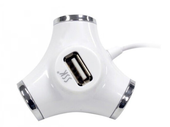 飚王（SSK）SHU012多功能USB高速拓展器 一拖四口集线器HUB 键盘鼠标散热器扩展坞USB 2.0白色 0.6m 2个装
