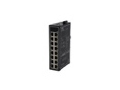 DH-IS1000C-16ET-DC 非管理工业级交换机；交换容量：3.2 Gbps；包转发率：2.38 Mpps；16个10/100Base-T电口