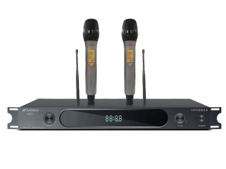 麦克风 K歌麦克风 KM3 频率范围：600MHz-800MHz可调信道数：100组 有效使用距离：30-50米频率间隔：300KHz