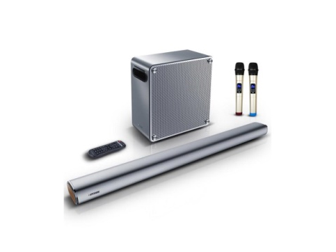 DV-93B 入门级家庭娱卡拉OK回音壁音响，时尚外观精湛工艺，2.1声道设计，8寸迷宫式超重低音炮