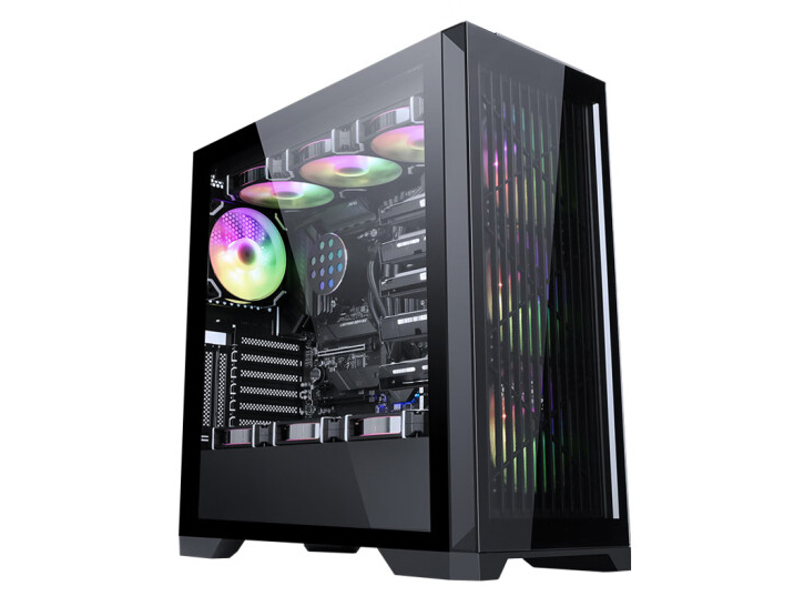 先马（SAMA）颜之神 黑色全透版 台式电脑主机箱 双面玻璃/12风扇位/双360水冷位/支持E-ATX主板、显卡竖装