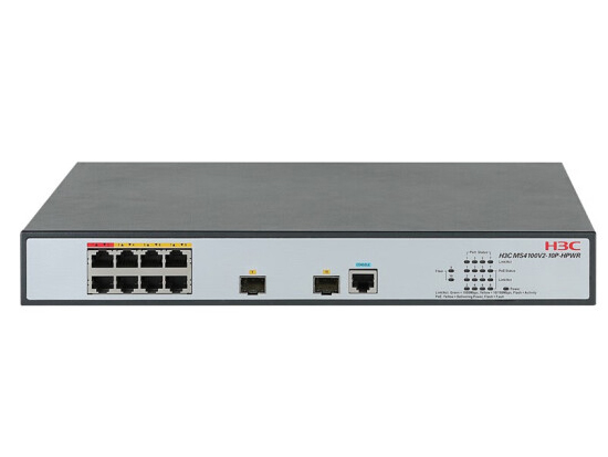 新华三（H3C）千兆企业级安防监控网络交换机 MS4100V2-10P 8口千兆WEB网管