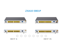 中兴ZXA10 E801P 新一代全GE小结构PoE型金属外壳ONU终端，网络侧支持GPON上行，支持Tpye C保护，用户侧提供8×GE(PoE/PoE+)端口，为园区中等密场景提供数据接入、和WLAN、视频数据回传