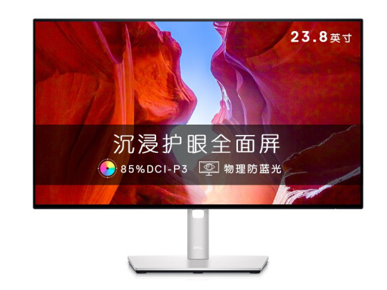 戴尔（DELL） UltraSharp 23.8英寸IPS电脑屏幕办公显示器物理防蓝光U2422HX U2422HX：85%DCI-P3色域 官方标配