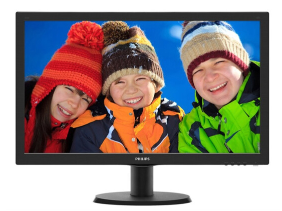 飞利浦 243V5QSB 23.6英寸电脑显示器 24全高清1080P 办公娱乐商用监控屏 支持壁挂 VGA+DVI接口 MVA广视角