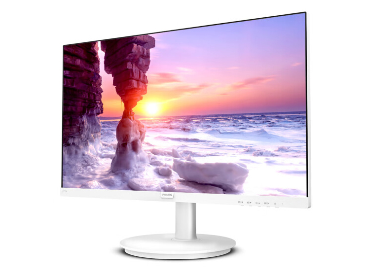 飞利浦 27英寸 IPS屏 全高清 75Hz 窄边框 低蓝光 HDMI/VGA 网课学习 办公显示器 白色电脑娱乐显示屏 271V8W