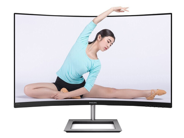 飞利浦 27英寸 曲面屏 1500R 75Hz 全高清 低蓝光 HDMI 金属银底座 网课 办公显示器 娱乐电脑显示屏 271E1CS