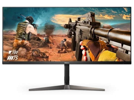 飞利浦（PHILIPS） 34英寸显示器 2K带鱼屏 144Hz 1ms响应 HDR认证 双源同屏 游戏电竞显示屏 345M2RL