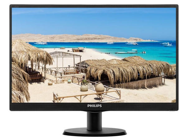 飞利浦（PHILIPS）18.5英寸 办公显示器 LED 低蓝光 不闪屏 DVI+VGA 可壁挂 商用监控 电脑显示屏 193V5LSB25