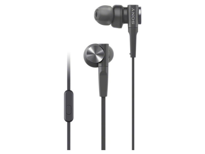 索尼（SONY） MDR-XB55AP 入耳式有线耳机重低音手机通话耳机耳麦线控通话 实物偏灰 黑色