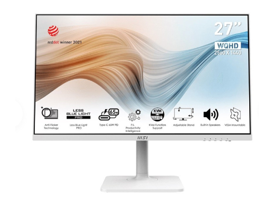 MSI 27型 2K IPS 可旋转美型屏幕 -白 MODERN-MD272QPW