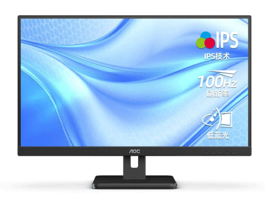 AOC 23.8英寸显示器全高清100Hz刷新率 低蓝光护眼IPS技术显示屏 24E3H2 双HDMI接口