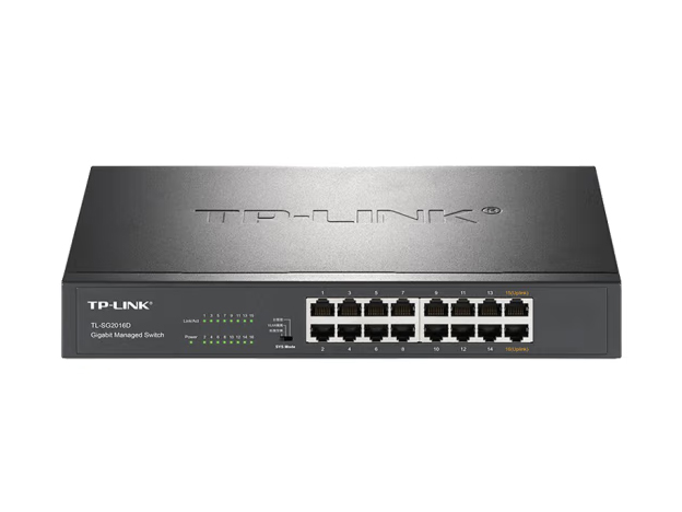  TP-LINK 云交换TL-SG2016D 16口全千兆Web网管 云管理交换机 企业级交换器 监控网络网线分线器 分流器 