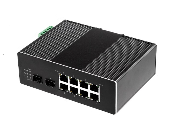 网管型真工业级poe交换机8口2光4口1光环网VLAN导轨宽压12V24V48V