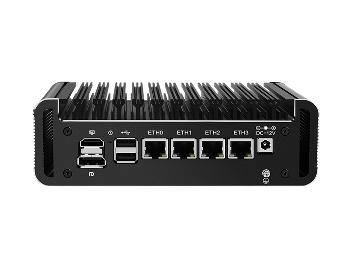 畅网J6412/J6413四网口i226网卡2.5G软路由迷你主机工业自动化/零售/智慧城市/第12代低功耗无风扇工控机