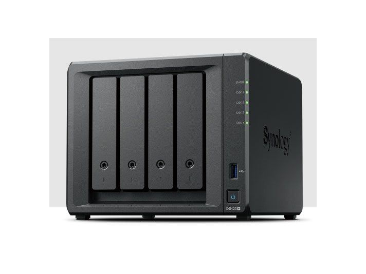 DS423+ 内置 M.2 NVMe 插槽，用于创建SSD 缓存或存储池2个1GbE RJ-45 端囗支持 Btrfs 文件系统