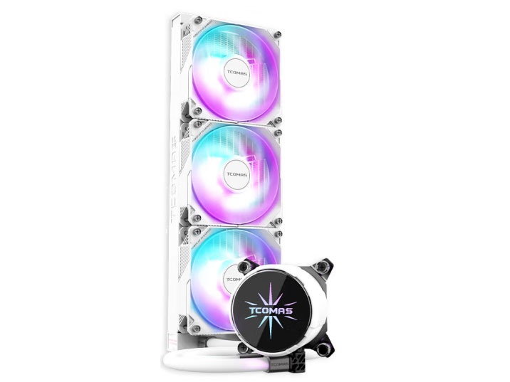 TCOMAS钛钽SJ-A100E 360WH CPU一体式水冷散热器 ARGB冷头光效 多平台支持LGA1700  intel版