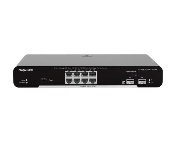 锐捷（Ruijie） RG-NBS3100-8GT2SFP-P 8口POE交换机千兆二层网管 