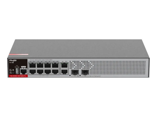 锐捷 RG-S2906-10GT2MS-L 10口千兆网管型接入交换机 2.5G上行 SFP光口，无风扇