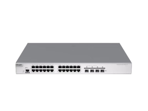 锐捷（Ruijie）RG-S2910-24GT4XS-P-L 24个10/100/1000M自适应电口，4个1G/10G SFP+光口，1-24口支持PoE+/PoE，固化交流电源和风扇，整机PoE最大输出370W