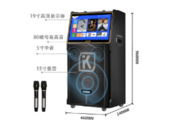 科达  KD-15L 15寸低音+5寸高音+80磁号角高音 输出功率120W-300W 内存1G+8G+128G 双U段锌合金可充电话筒