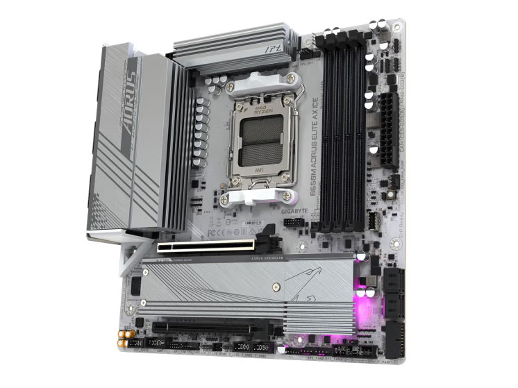技嘉AMD 7000系列R7 R5+X670/B650E 主板CPU套装 板u套装 B650M A ELITE AX ICE M板冰雕 R5 7600X
