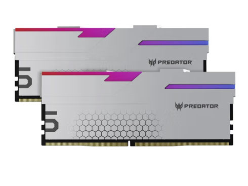 宏碁掠夺者（PREDATOR）BL.9BWWR.449  48G(24G×2)套装 DDR5 7200频率 台式机内存条 Hermes冰刃系列 RGB灯条