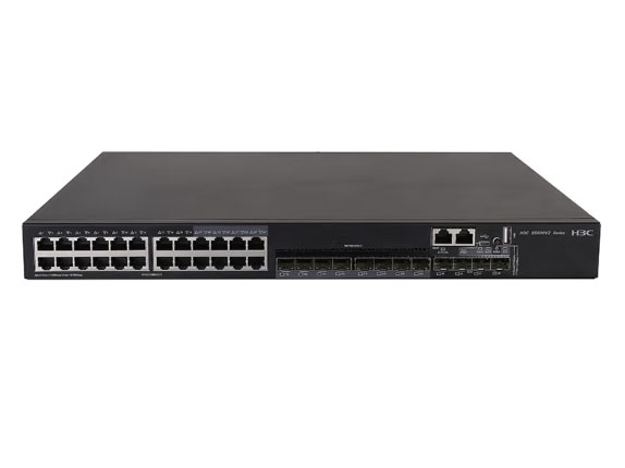 华三（H3C）S5500V2-28C-EI  三层核心企业网交换机可扩展万兆上行  24千兆电8复用口