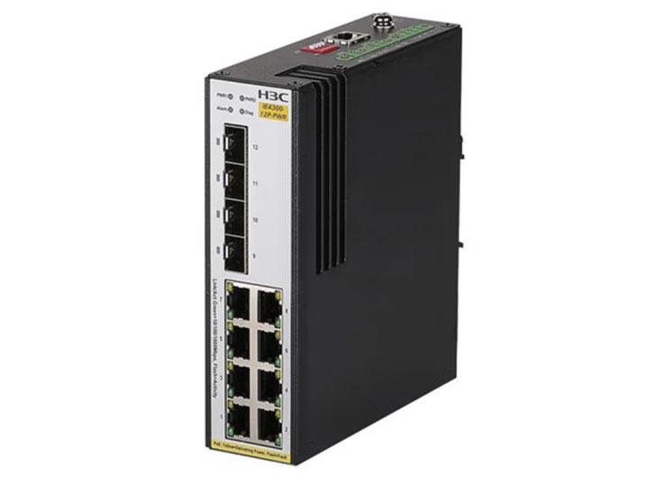 华三（H3C）IE4300-12P-PWR导轨式工业以太网交换机 端口聚合 125W POE+供电（8千兆电口+4千兆光口）
