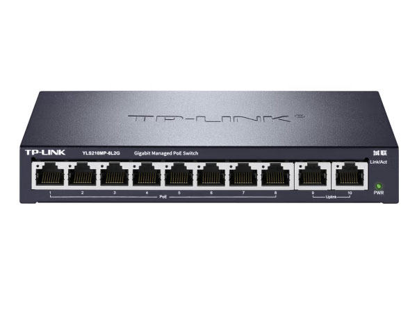TP-LINK 域联YLS210MP-8L2G  千兆上联web网管云管理POE交换机 企业监控网络网线分线器分流器 8口百兆+2口千兆 