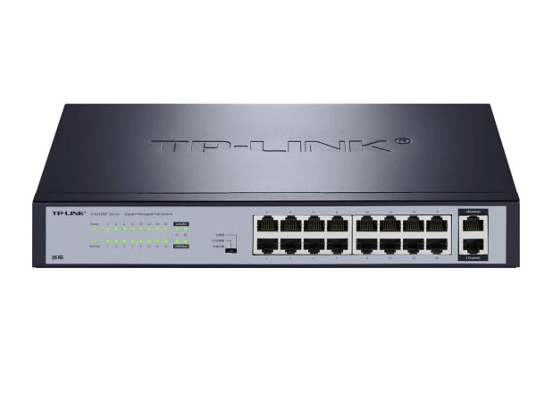TP-LINK 域联  YLS210MP-16L2G 千兆上联web网管云管理POE交换机 企业监控网络网线分线器分流器 16口百兆+2口千兆 