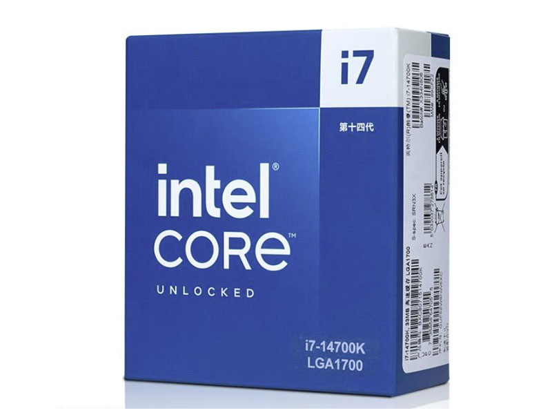 英特尔(Intel)  酷睿  i7 14700K  20核28线程，睿频至高可达5.6Ghz，三级缓存：33MB