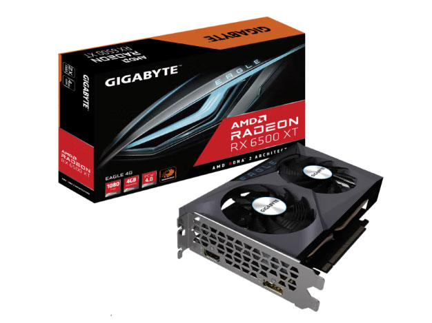 技嘉 AMD RX6600显卡6500XT 猎鹰/魔鹰台式电脑游戏 服务器工控机独显 RX6500XT EAGLE -4G【猎鹰】