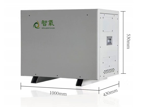 智氧  分布机Z D O - 1 . 8 / 3 0 L
1外观尺寸	1000*430*580mm
	2	重量	约140KG
	3	流量	1.8N㎡/h
	4	出氧压力	80-260kpa
	5	工作噪音	