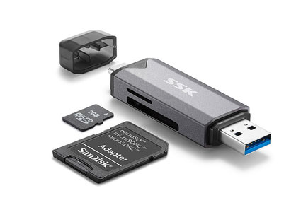 飚王S390 USB3.0   TF+SD二合一 TYPE-C+USB双接口