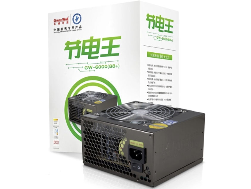 长城电源双卡王GW-6000(80+)额定500W
